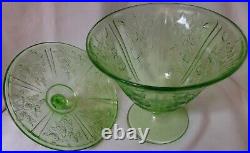 Sharon Green Candy Jar and Lid 8 Federal Glass Company