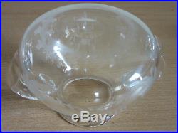 Signed Hawkes antique Crystal double handled covered Chili Sauce Container Jar