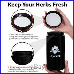 Smell Proof Stash Jar Large, Stylish 2 oz Size (1000 ml) Made of Black Glass