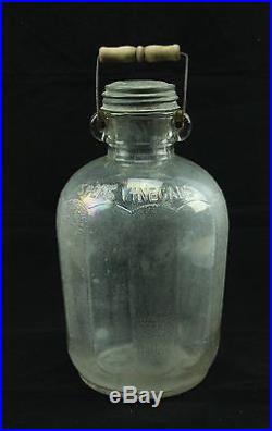 Speas Vinegars vintage U-Savit 1 Gallon Wood Handled Glass Jar Zinc Atlas Lid
