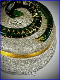 Spectacular Antique Victorian Covered Jar Gilded Serpent Handle