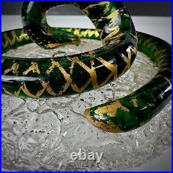 Spectacular Antique Victorian Covered Jar Gilded Serpent Handle
