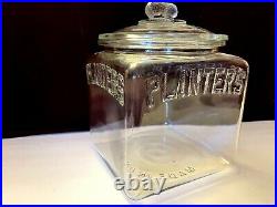 Store Display Planters Peanuts Glass Counter Jar and Lid Peanut Handle