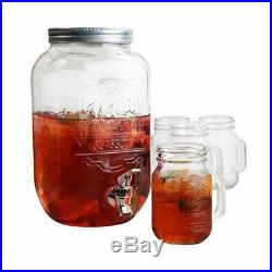 Style Setter Hand Jay Imports Beverage Set-Dispenser 2 Gallon/ 4 Mason Jar Mu