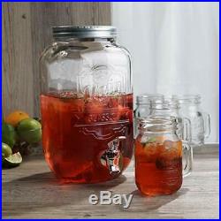 Style Setter Hand Jay Imports Beverage Set-Dispenser 2 Gallon/ 4 Mason Jar Mu