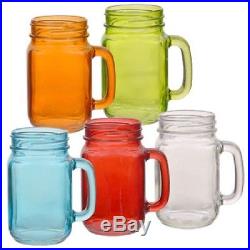 Translucent Glass Drinking Jars With Handles Lot Of 24