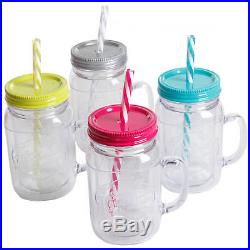 The Pioneer Woman 16-Ounce Double-Wall Mason Jars with Lid and Handle Set of 4