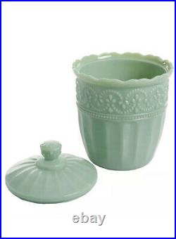 The Pioneer Woman Timeless Beauty Green Jade 9.8 Glass Cookie Jar