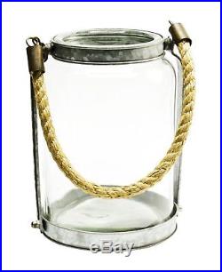Thompson & Elm Glass Jar Lantern with Rope Handle, Large