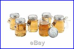 Top Lids Rubber Seal Smith's Mason Jars Glasses 6 Set 16oz Mason Jar Mugs Screw