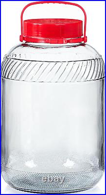 Ulrta Large 4 Gallon(15200 ML) Glass Jar with Lid & Handle, Wide Mouth Canning J