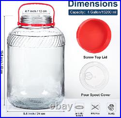 Ulrta Large 4 Gallon(15200 ML) Glass Jar with Lid & Handle, Wide Mouth Canning J