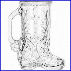 Unique Wedding Glass 17oz Handled Drinking Mug American Cowboy Cowgirl BOOT Jar