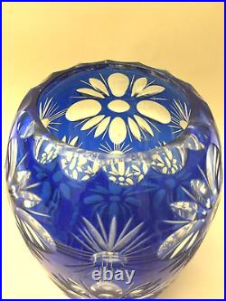 VASE Flowers CRYSTAL BLUE / Blue CRYSTAL Glass