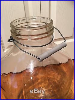 VINTAGE HUGE 18 Large 5 GALLON STORE GLASS PICKLE JAR WithWIRE HANDLE