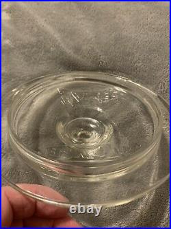 VINTAGE LANCE GLASS LID Embossed Glass CRACKER JAR LID ONLY Octagon Handle NICE