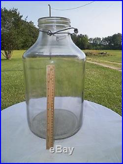 Vintage Owens-illinois, 5 Gallon Glass Pickle Jar, With Partial Handle, No LID