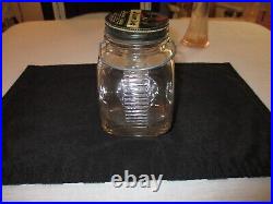 VTG. 1940's JUMBO PEANUT BUTTER 2lb. GLASS JAR-FRANK TEA&SPICE CO. EXCELL. ORIGINAL