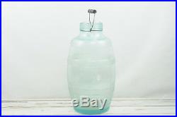 VTG Aqua Blue 1932 5 Gallon Glass Barrel Pickle Jar OWENS ILLINOIS Bail Handle