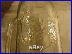 VTG BALL HARVEST WIDE MOUTH 2 QT. PITCHER With10 16OZ. GLASS MUGS WithHANDLES