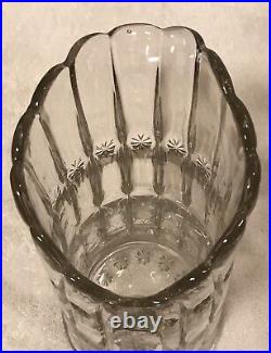 VTG Very Heavy Floral Pressed Victorian Style Crystal Glass Jar, Pitcher
