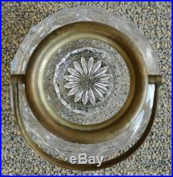 Victorian Antique Handled Lidded Clear Glass & EPNS Brass Preserve/ Conserve Jar