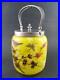 Victorian_BISCUIT_cracker_JAR_Marbled_YELLOW_art_glass_BIRD_Butterflies_01_zz