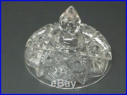 Victorian Rare 1908 EAPG Glass Wheat Sheaf Double Handle Biscuit Cracker Jar Lid