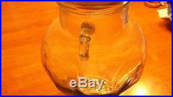 Vintage 12 tall Decorative Glass Jar with handles Wooden Lid
