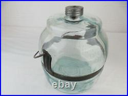 Vintage 1913 aqua Glass kerosene jar container RARE handle patented July1st 1913