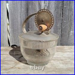 Vintage 1940's Androck Egg Beater With Splash Guard And Original Glass Jar