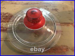 Vintage 1950s Toms Peanuts Glass Jar/Cannister -Red Toms Handle