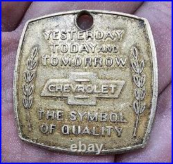 Vintage 1960's Chevrolet Symbol of Quality Keychain Fob Accessory Bowtie OEM