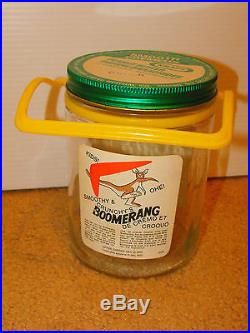Vintage 1970 KRAFT 3 3/4 POUND LBS Peanut Butter Glass Jar WITH YELLOW HANDLE