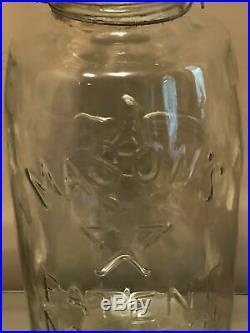 Vintage 19 Mason Glass Jar Star & Eagle PATENT NOV. 30TH 1858 With Handle & Lid