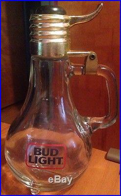 Vintage 2 Bud Light Bulb Lightbulb Glass Stein Mug Jar Beer Bar Handle Man Cave