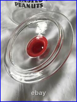 Vintage 40s Toms Toasted Peanuts 5c Glass Jar Lid Red Embossed Handle Display