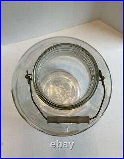 Vintage 5 Gallon Glass Bottle Jug Change Mt. Olive Pickle Jar 18 tall with handle