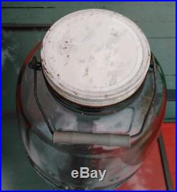 Vintage 5 Gallon Glass Mason's Jar Patent Nov. 30th 1858 Eagle Star Lid Handle