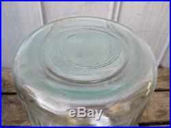 Vintage 5 Gallon Heavy Thick Glass Jar With Wire and Wood Handles B8886