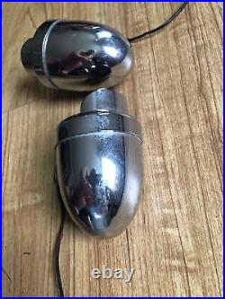 Vintage Accessory Bullet Torpedo Fender Tail Light Pair Glass Beehive Lens