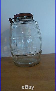 Vintage Armour’s Star glass jar, container bail handle original lid