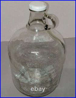 Vintage BALL (Mason) One Gallon Glass Jug Jar Bottle Finger Loop Handle With Lid