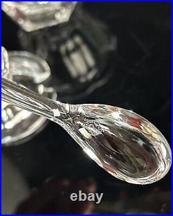 Vintage Baccarat Harcourt Missouri Jam/Mustard Jar & Spoon Signed Crystal 4.5H