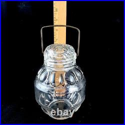 Vintage Bail Handle Glass Apothecary Jar Candy Container Store Display 8-1/2