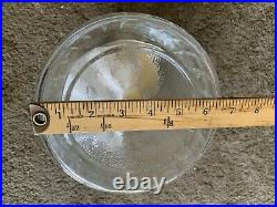 Vintage Barrel Glass Pickle Jar Tan Metal Lid Wire Bail Wooden Handle 8 Inches