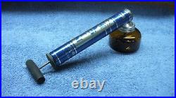 Vintage Chapin Pump Plant Bug Sprayer Amber Glass Jar-Wooden Handle nos #8614