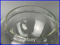 Vintage Clear Glass Double Handle Apothecary Jar Drug Store Candy Container