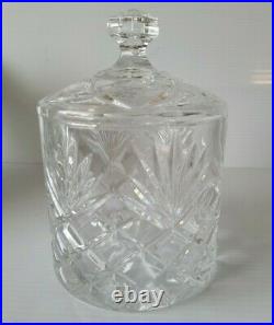 Vintage Crystal Glass Biscuit Barrel/Jar with Lid By Royal Limited Crystal