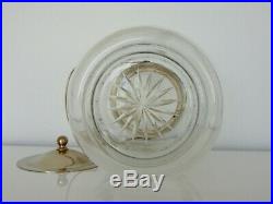 Vintage Cut Glass Biscuit/Cookie Jar EPNS Lid & Handle